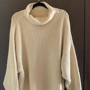 Free People Swim Too Deep Turtleneck Sweater in Cream